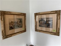 Pair of Dutch scenic framed pictures
