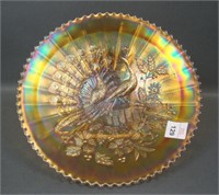 N'Wood  Honey Amber Peacocks Stippled Plate