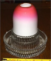 RARE Antique Burmese & Multilevel Base Fairy Lamp