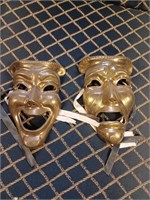 Set of Brass Masquerade masks wall decor: made in