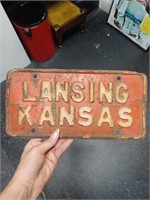 Antique Lansing Kansas license plate