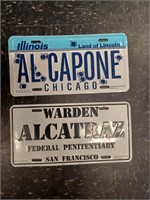 Al Capone and Alcatraz license plates