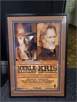 Professionally framed Merle Haggard and Kris