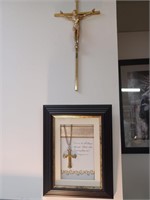 Crucifix cross and framed cross wall decor