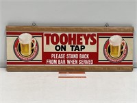 Original TOOHEYS ON TAP Timber Hanging Bar Sign