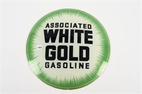 WHITE GOLD GASOLINE GAS PUMP GLOBE LENS