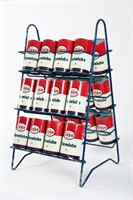 WIRE OIL CAN RACK WITH ESSO MARVELUBE IMP QT CANS