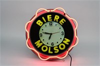 MOLSON BIERE NEON WALL CLOCK