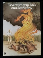 1980’s Never Turn Your Back U.S. Forestry Poster