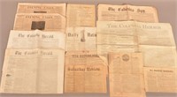 Lot of 12 19th c Newspapers Incl Early Lancaster