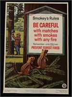 1960’s Smokey’s Rules Poster PA Dept. Of Forests