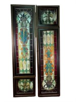 PAIR OF STAINED GLASS PANELS