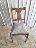 Vintage Wooden Chair w/ Cushioned Seat