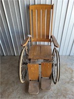 Vintage Gendrons Wooden Wheelchair - Spoked Wheels