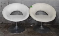 White Adjustable Swivel Vanity Chairs (28" Tall)