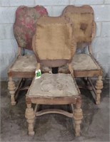 Vtg. Victorian Style Wooden Dining Chairs (41"