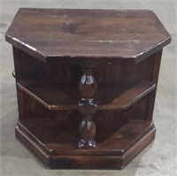 Wooden 2 Door Side Table w/ Shelf 21"x27"