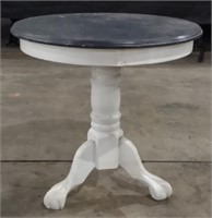 Painted Wood Pedestal Table, 23" x 23"