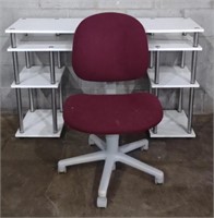 Office Chair (34" Tall) & Display Shelf Desk (47"