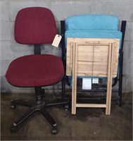 Office Chair (34" Tall), Blue Foldable Chair &