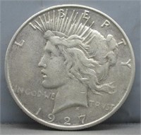 1927-S Peace Silver Dollar. VF.
