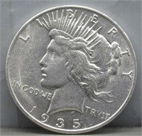 1935-S Peace Silver Dollar. XF.