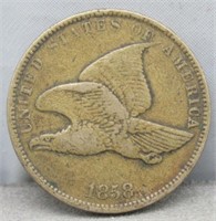 1858 Large Letter Flying Eagle Penny. F.