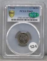 1886 PCGS PR 65 CAC 3 Cent Nickel Proof Only