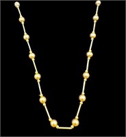 14K Yellow Gold 16" Bead Necklace