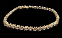 14K Yellow Gold CZ 7" Tennis Bracelet