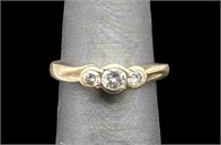 Antique 9K Yellow Gold .3ctw Diamond Ring