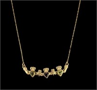 Claddagh 14K Gold Necklace - FNM of Ireland