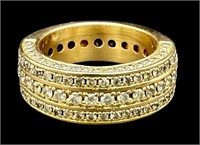 1.50 Carat Diamond 5-Row Band 14K Gold Ring