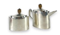 (2pc) Codan Mexico Sterling Modernist Tea Set