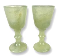 (2) Jade Cordial Cups