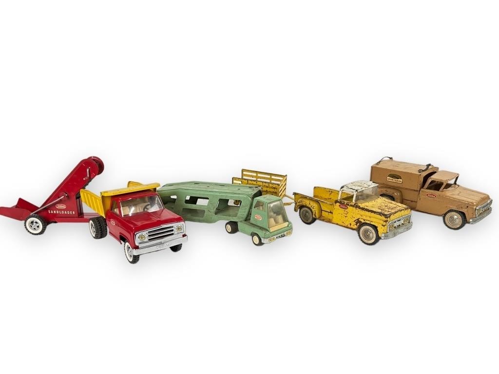 (4) Vintage Tonka Trucks w/Trailers or Bed Cover