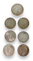 (7)  U.S. Silver Dollars- Morgan, Peace,