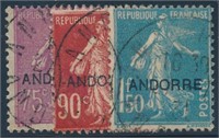 ANDORRA FRENCH #14-15 & #17 USED AVE-FINE