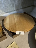 Wooden Lazy Susan & Large Ceramic Bowl (chipped)