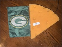Green Bay Packers Flag & Cheesehead