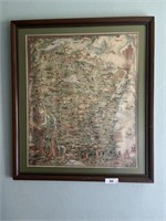 Framed Wisconsin State Parks Map