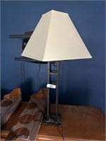 Metal Table Lamp + (2) Wood Shelves w/