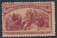 USA #242 MINT AVE-FINE LIGHTLY DIST OG H