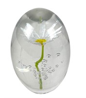 Daum France Paperweight With Flower