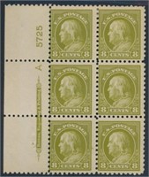 USA #431 PLATE# BLOCK OF 6 MINT AVE-FINE H