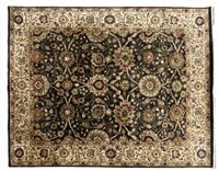 Large Wool Mand Made Area Rug 93" x 118"