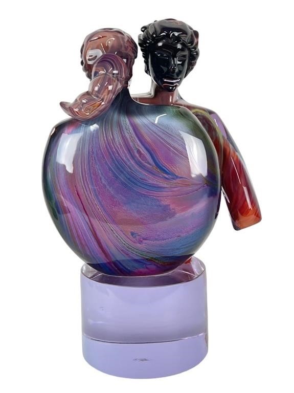 Dino Rosin "Lovers" Murano Glass Sculpture