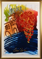 Dale Chihuly Acrylic Paint Over Lithograph 'Venice