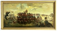 "The 28th Regiment at Quatre Bras" Oil on Canvas