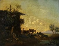 19th Century 'Cow Scene' Oil on Canvas